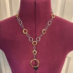 Lia Sophia Gold and Silver Y-Shaped Necklace